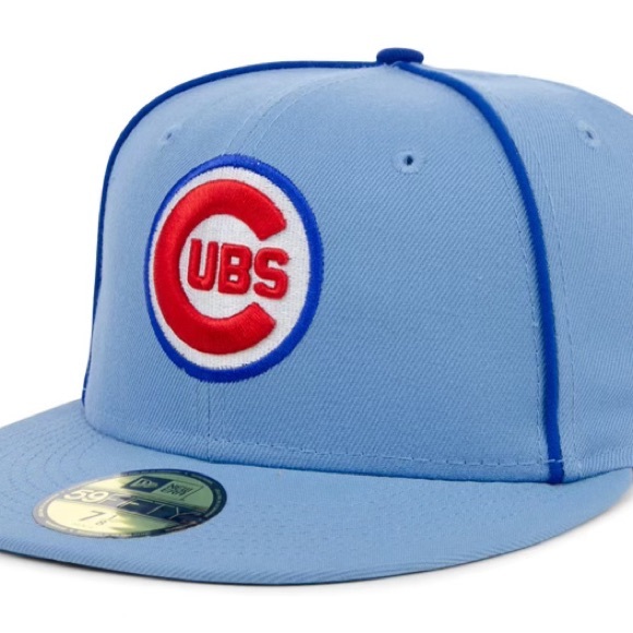 New Era Accessories Lids Hat Drop Chicago Cubs Mlb Powder Blue Pipe 59fifty Cap 7 8 Poshmark